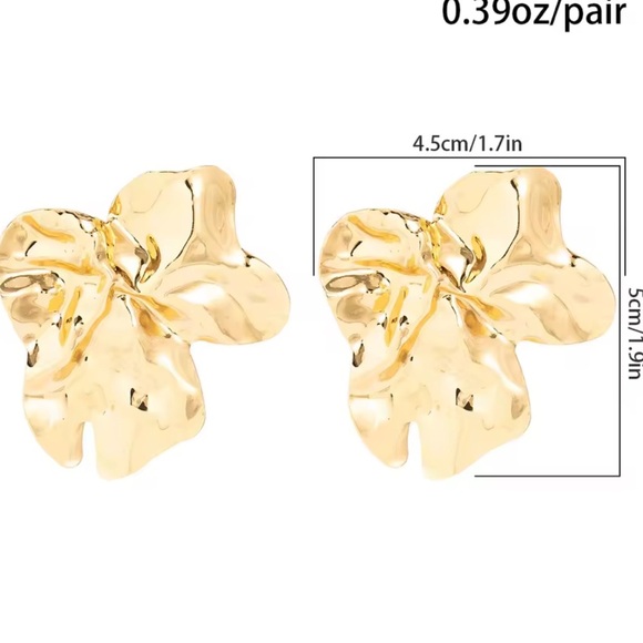 New! ZARA Gold geometric Statemen earrings - Picture 5 of 7